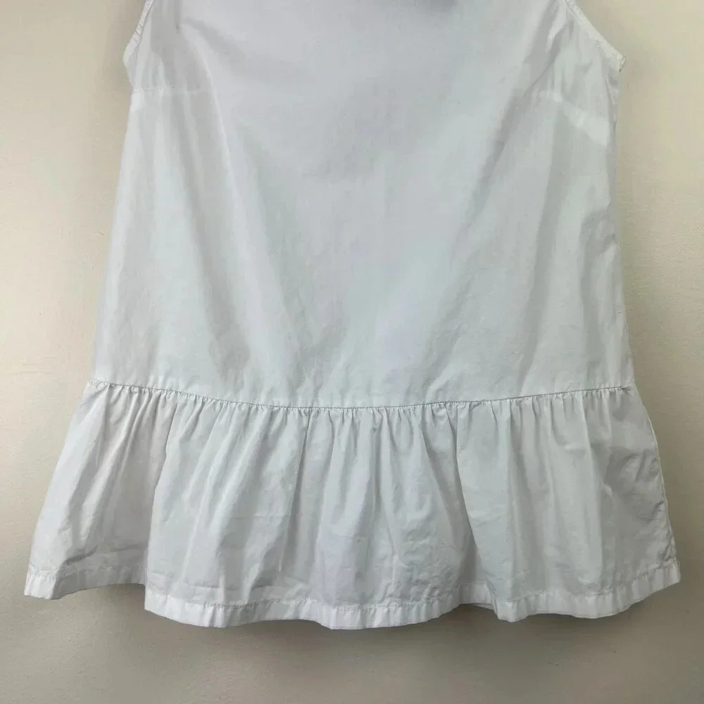 J Crew Bow-Back Peplum Tank Top White XXS Preppy Coquette Professional Corporate